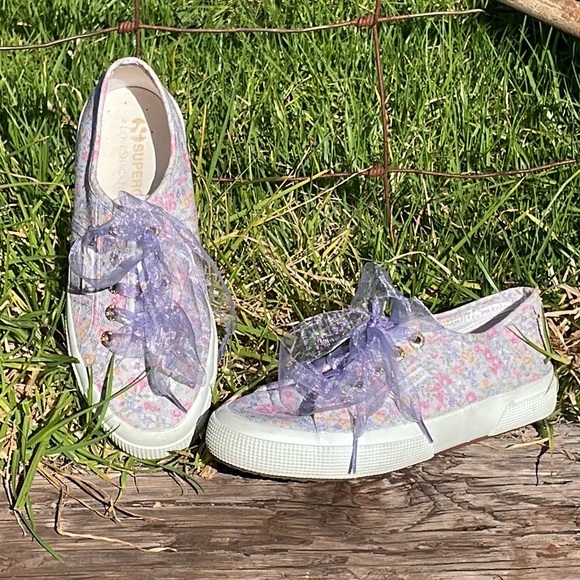 LoveShackFancy Shoes - SUPERGA X LOVESHACKFANCY Lavender Ditsy Floral Cottagecore Blooms Sneakers